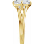 Claw-Prong Split Shank Solitaire Engagement Ring or Band
