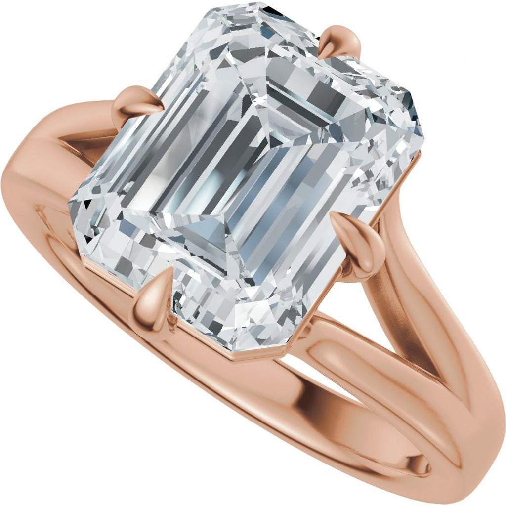 Claw-Prong Split Shank Solitaire Engagement Ring or Band