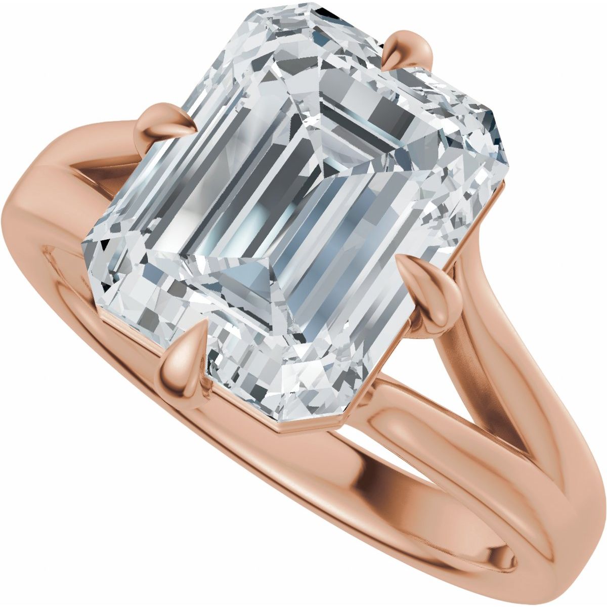 Claw-Prong Split Shank Solitaire Engagement Ring or Band
