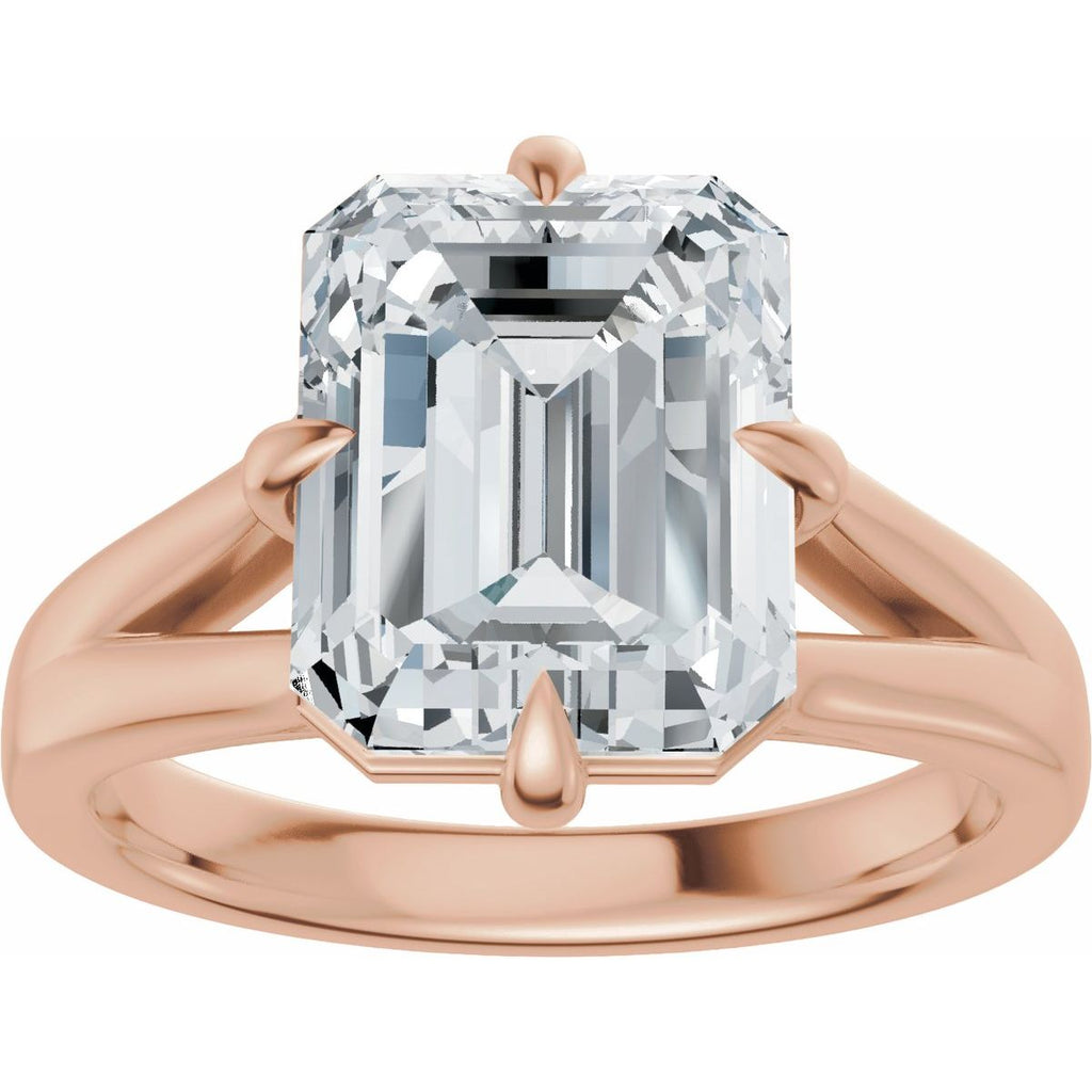 Claw-Prong Split Shank Solitaire Engagement Ring or Band