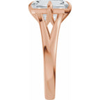 Claw-Prong Split Shank Solitaire Engagement Ring or Band