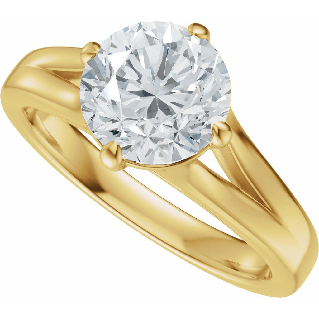Claw-Prong Split Shank Solitaire Engagement Ring or Band