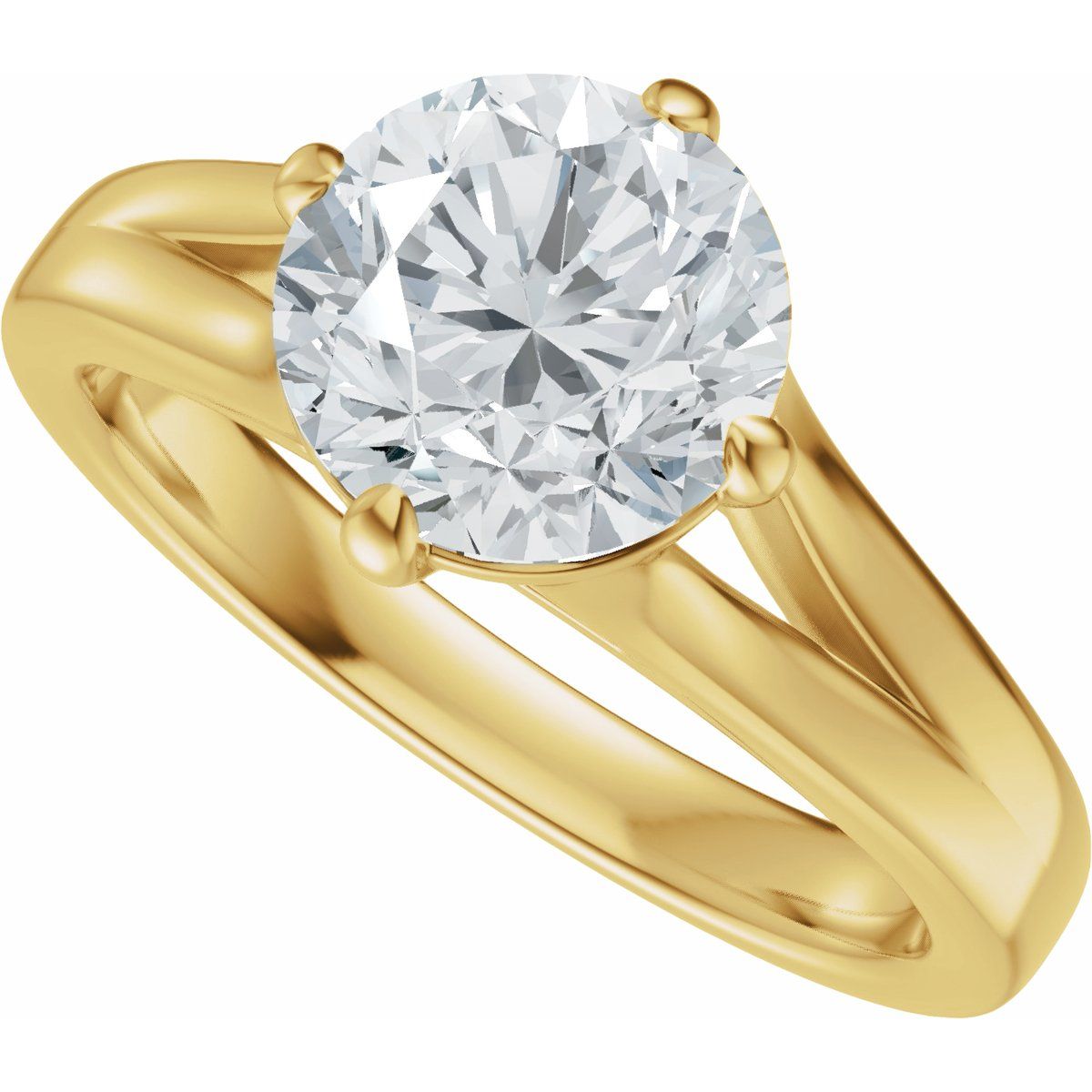 Claw-Prong Split Shank Solitaire Engagement Ring or Band