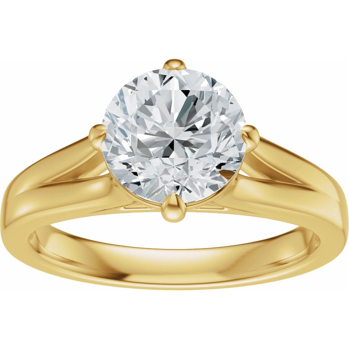 Claw-Prong Split Shank Solitaire Engagement Ring or Band
