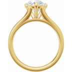 Claw-Prong Split Shank Solitaire Engagement Ring or Band