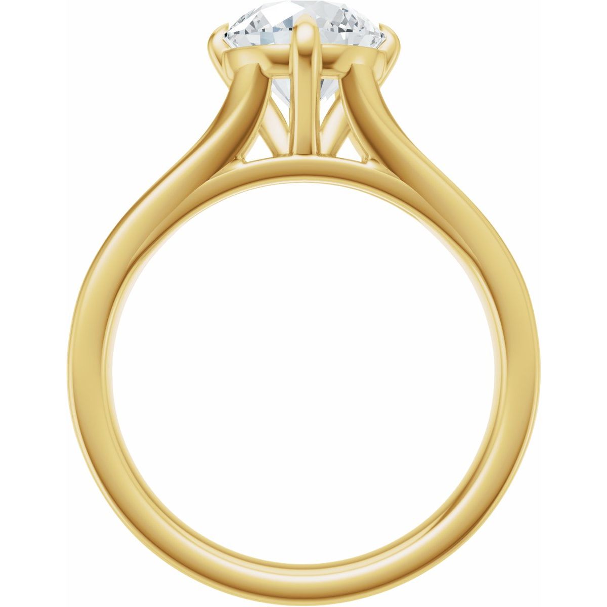 Claw-Prong Split Shank Solitaire Engagement Ring or Band