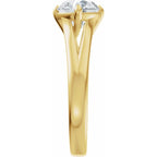 Claw-Prong Split Shank Solitaire Engagement Ring or Band