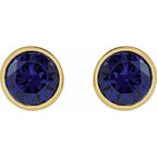 Bezel-Set Stud Earrings