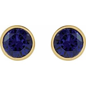 Bezel-Set Stud Earrings