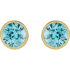 Bezel-Set Stud Earrings