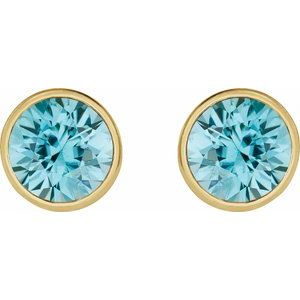 Bezel-Set Stud Earrings