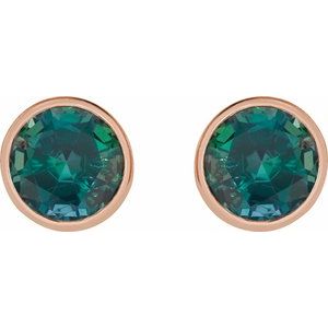 Bezel-Set Stud Earrings