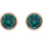Bezel-Set Stud Earrings