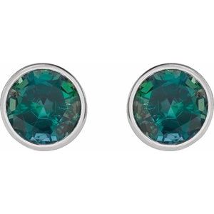 Bezel-Set Stud Earrings