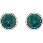 Bezel-Set Stud Earrings
