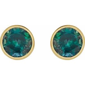 Bezel-Set Stud Earrings