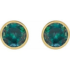 Bezel-Set Stud Earrings