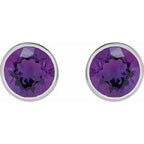 Bezel-Set Stud Earrings