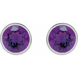 Bezel-Set Stud Earrings