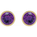 Bezel-Set Stud Earrings
