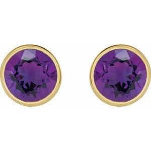 Bezel-Set Stud Earrings