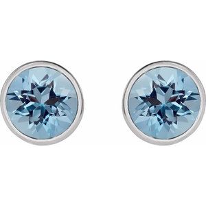 Bezel-Set Stud Earrings