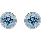 Bezel-Set Stud Earrings
