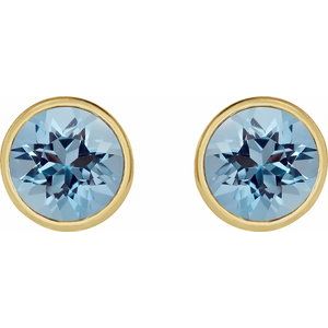 Bezel-Set Stud Earrings