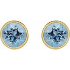 Bezel-Set Stud Earrings