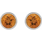 Bezel-Set Stud Earrings