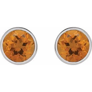 Bezel-Set Stud Earrings