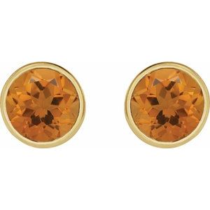 Bezel-Set Stud Earrings
