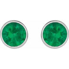 Bezel-Set Stud Earrings