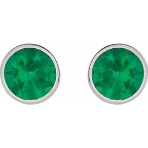 Bezel-Set Stud Earrings
