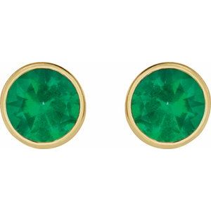 Bezel-Set Stud Earrings
