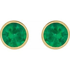 Bezel-Set Stud Earrings