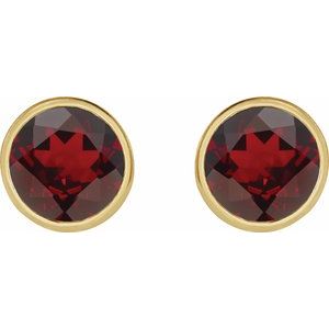 Bezel-Set Stud Earrings
