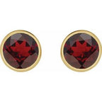 Bezel-Set Stud Earrings