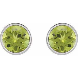 Bezel-Set Stud Earrings