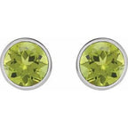 Bezel-Set Stud Earrings