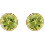 Bezel-Set Stud Earrings