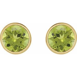 Bezel-Set Stud Earrings