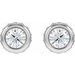 Hidden Halo-Style Bezel-Set Stud Earrings