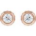 Hidden Halo-Style Bezel-Set Stud Earrings