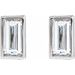 Straight Baguette Bezel-Set Stud Earrings