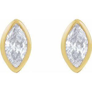 Marquise Bezel-Set Stud Earrings