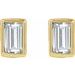 Straight Baguette Bezel-Set Stud Earrings