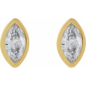 Marquise Bezel-Set Stud Earrings