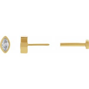 Marquise Bezel-Set Stud Earrings