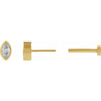 Marquise Bezel-Set Stud Earrings
